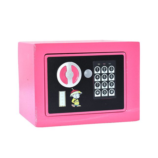 17E Cartoon Household Small Password Safe, All Steel New Anti-theft Office Safe, Cartoon Panel