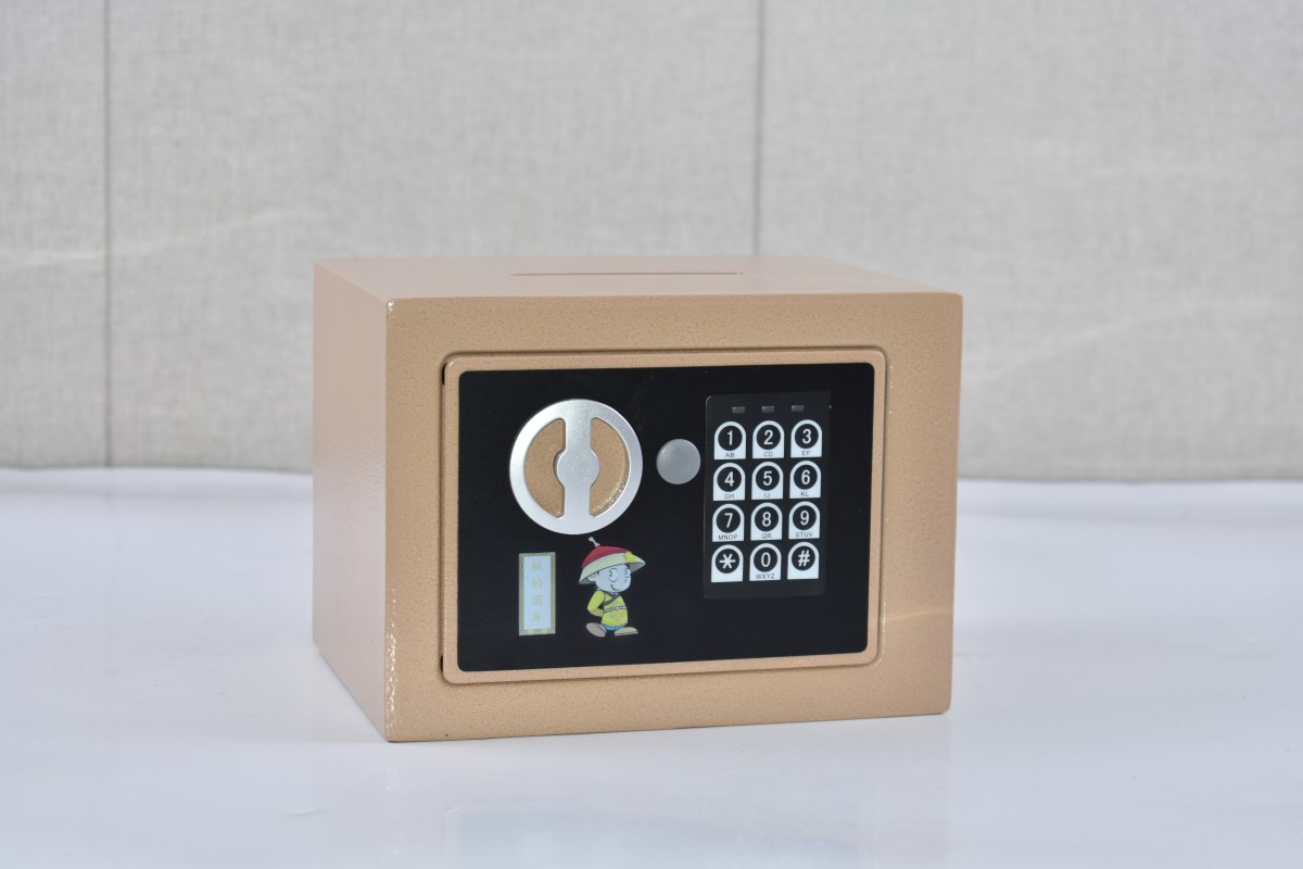 17E Cartoon Household Small Password Safe, All Steel New Anti-theft Office Safe, Cartoon Panel